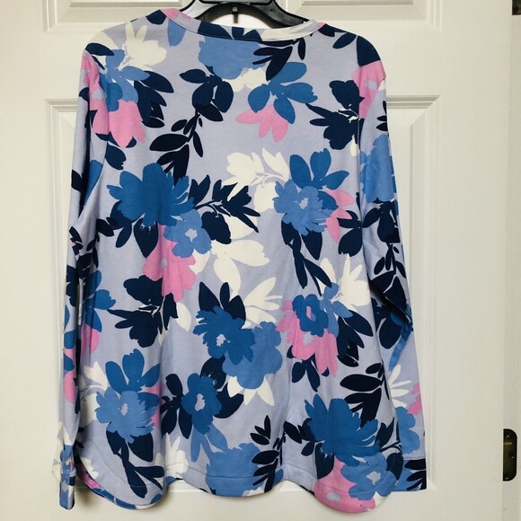 CROFT&BARROW size XXL Crewneck The Essential Sweatshirt Multicolor Floral 143 - Picture 3 of 5